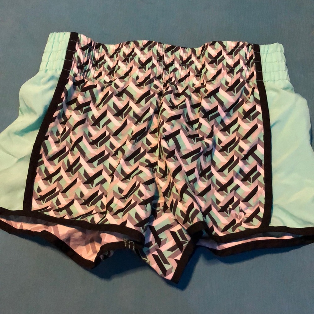 girls multi colored running shorts